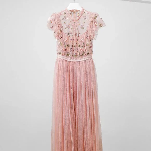 Needle & Thread Pink Floral Maxi Dress - Picture 2 of 10